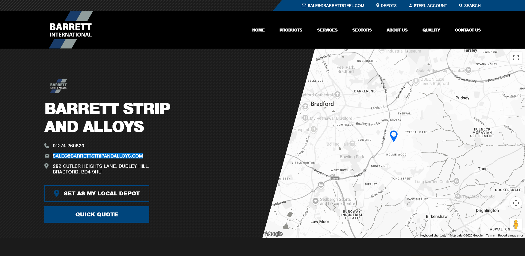 Barrett Strip & Alloys Ltd Website Screenshot 001