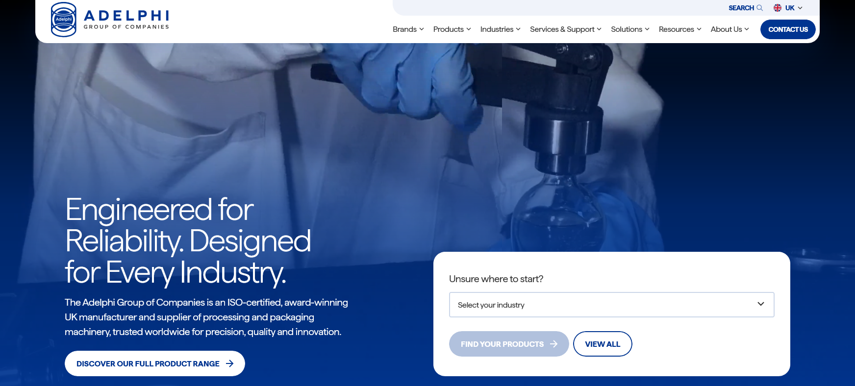 Adelphi Group of Companies Website Screenshot 001