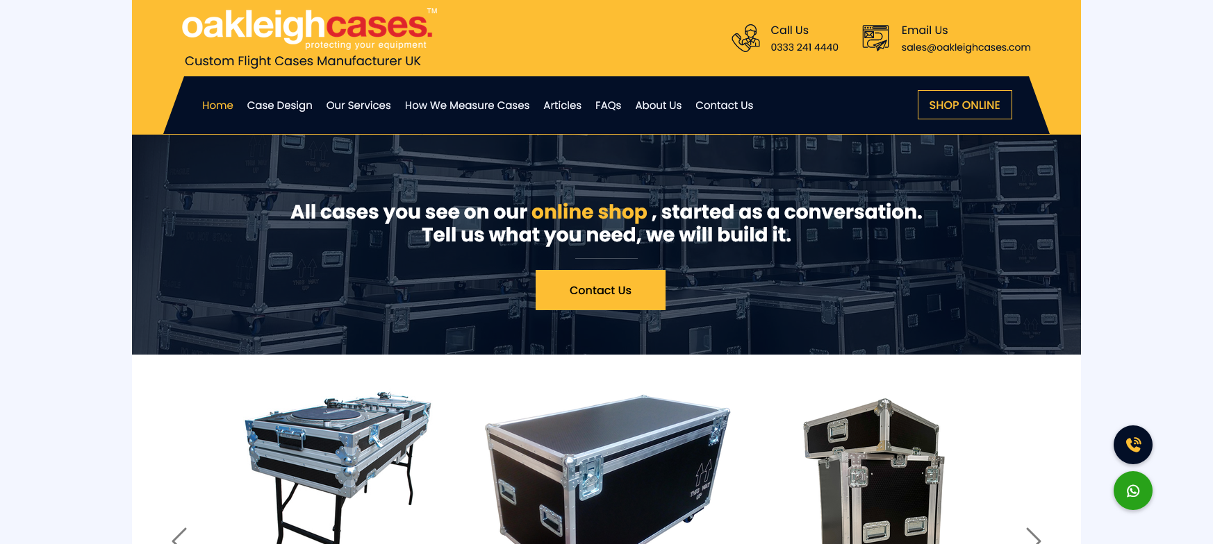 Oakleigh Cases Ltd Website Screenshot 001