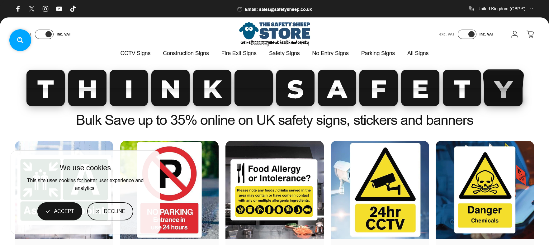 The Safety Sheep Store Website Screenshot 001