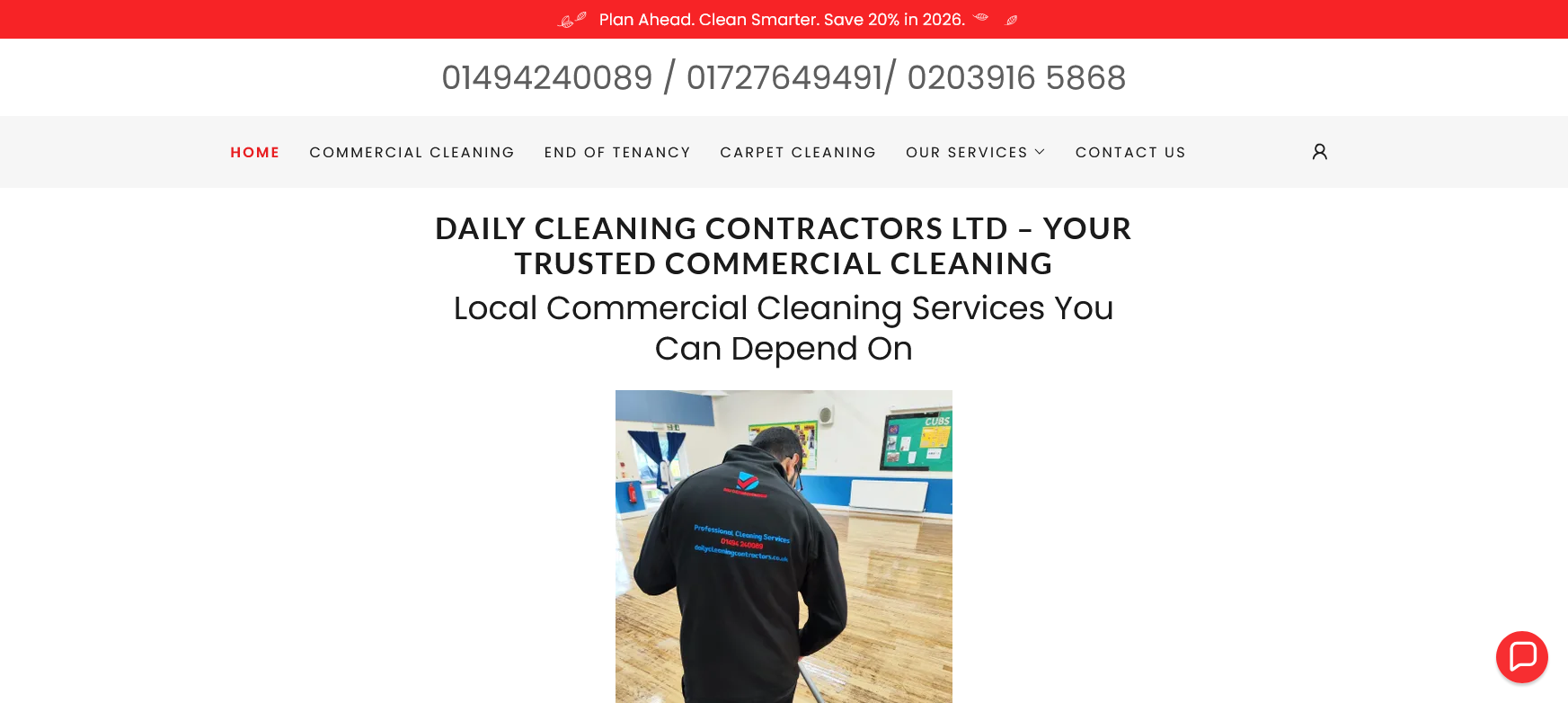 Daily Cleaning Contractors Ltd Website Screenshot 001