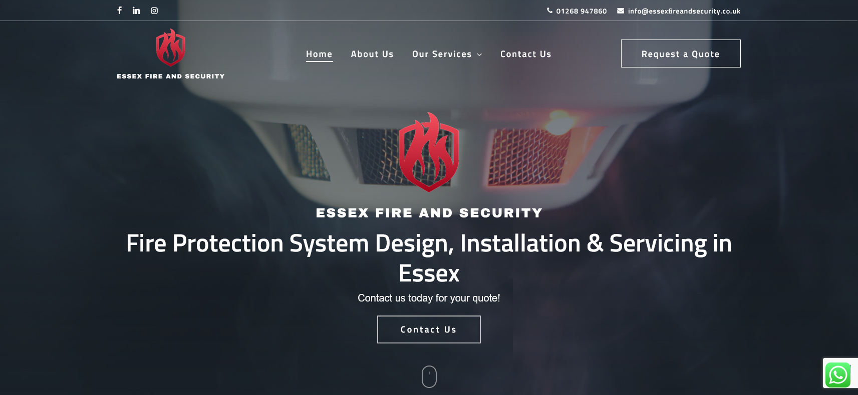 Essex Fire & Security Ltd Website Screenshot 001
