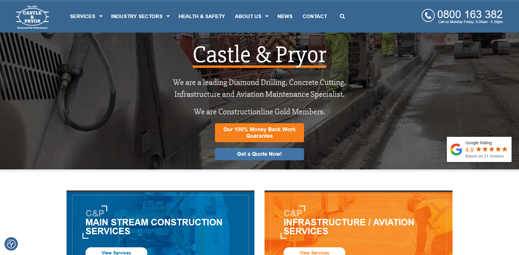 Castle & Pryor Ltd Website Screenshot 001