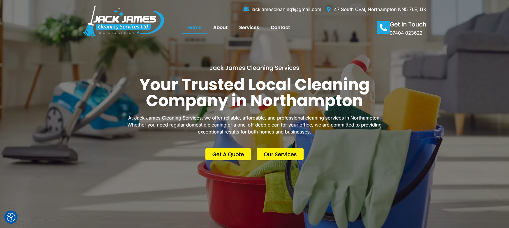 Jack James Cleaning Services Ltd Website Screenshot 001