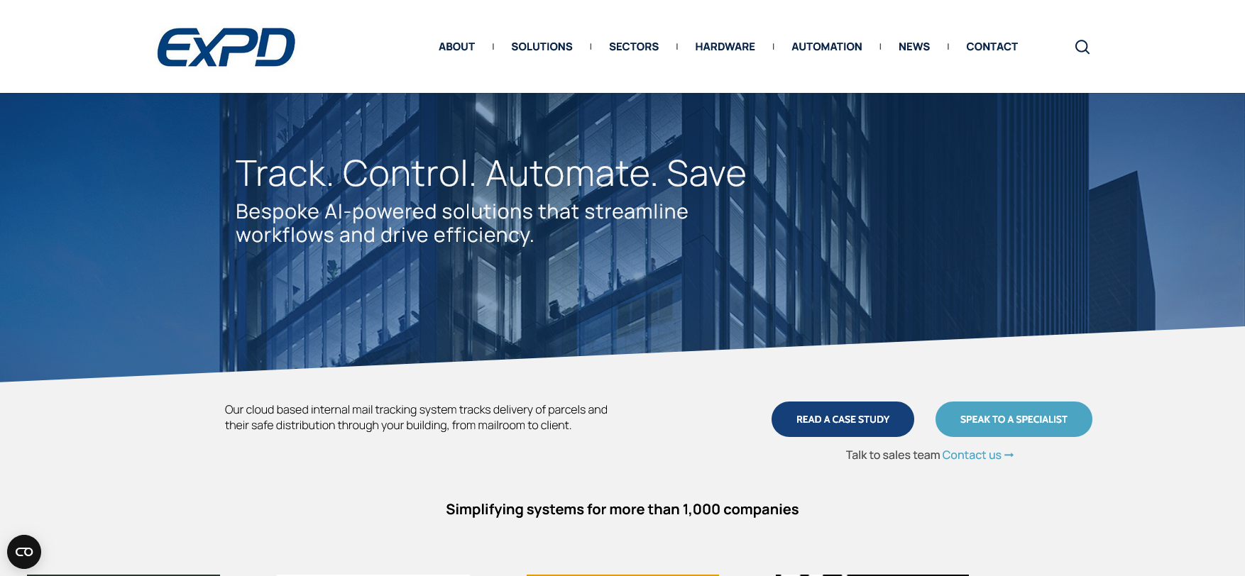 ExPD Website Screenshot 001