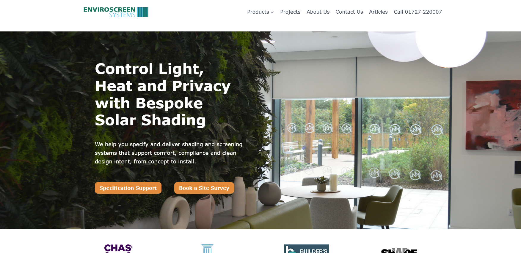 Enviroscreen Systems Website Screenshot 001