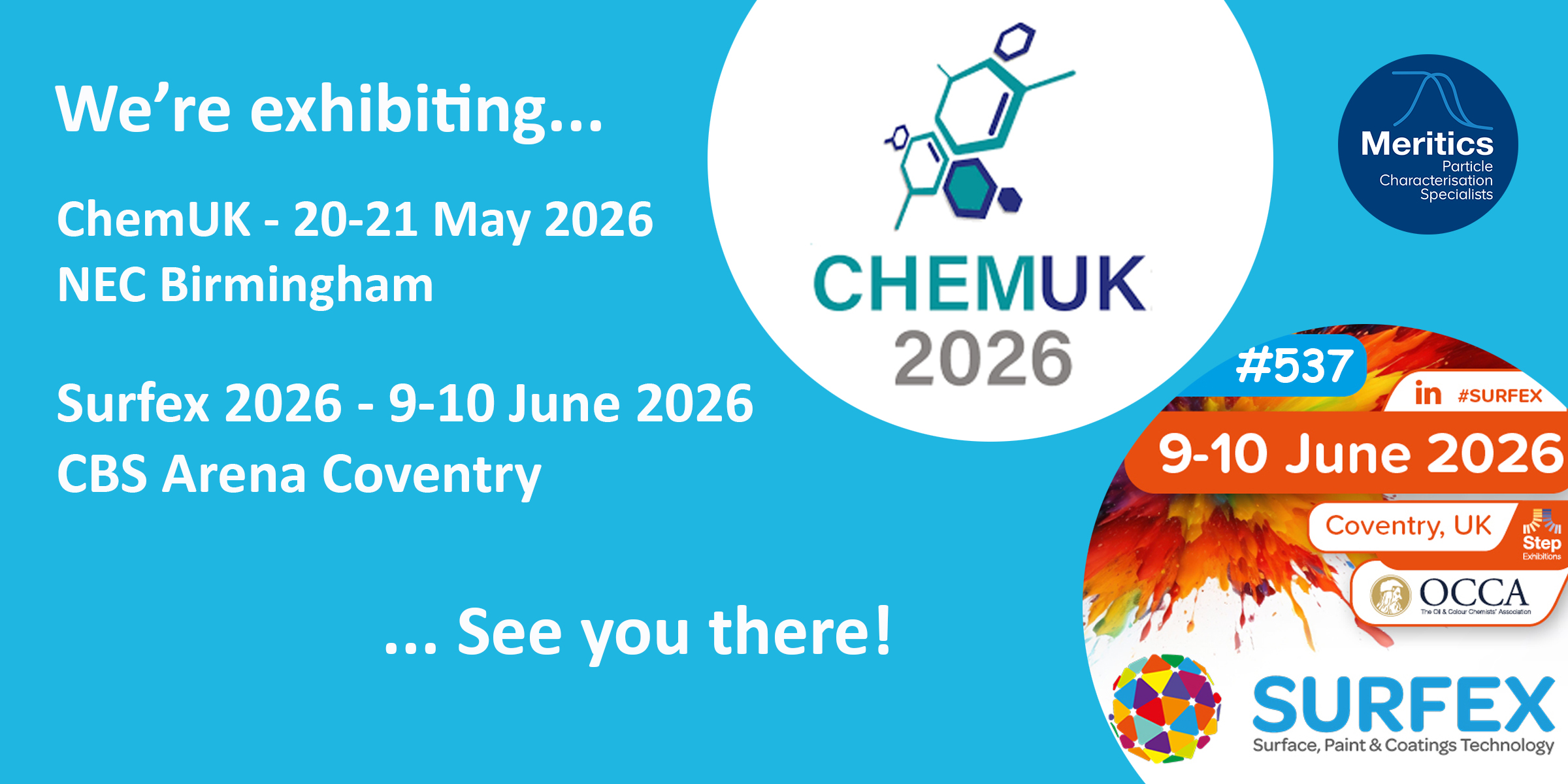 Meritics Ltd is set to showcase its latest particle characterisation and materials analysis solutions at two major UK industry events this spring