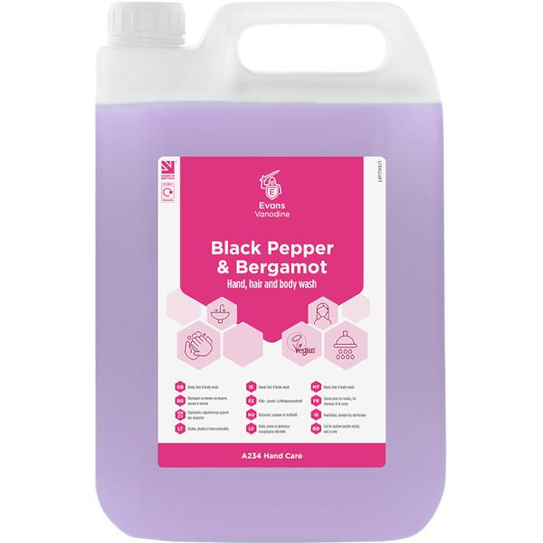 Evans Black Pepper & Bergamot Hand Hair & Body Wash