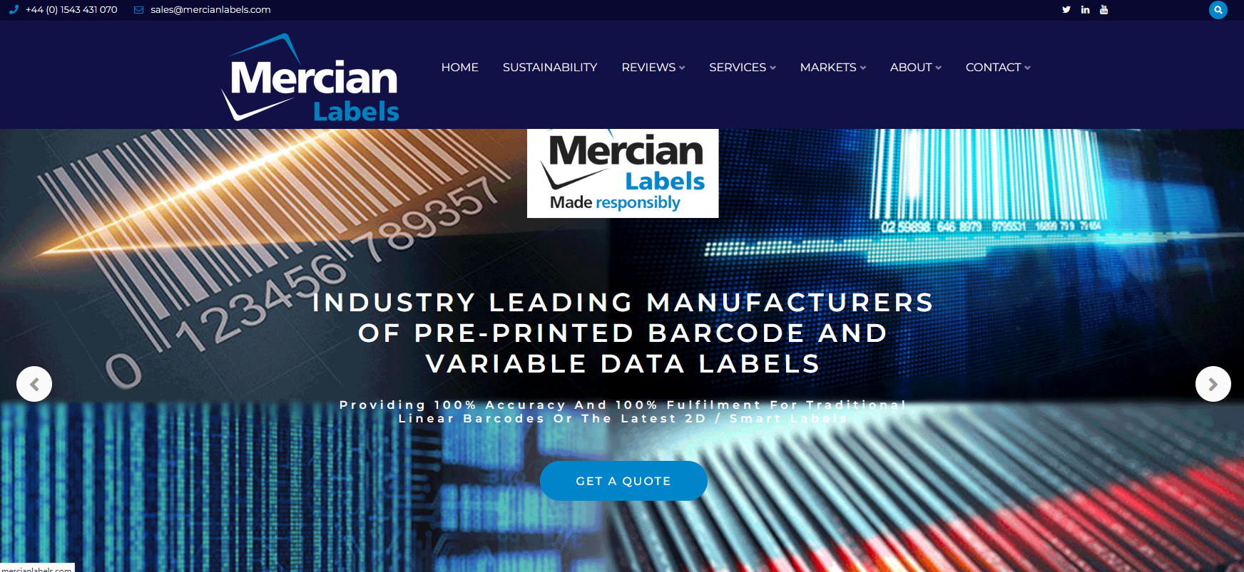 Mercian Labels Ltd Website Screenshot 001
