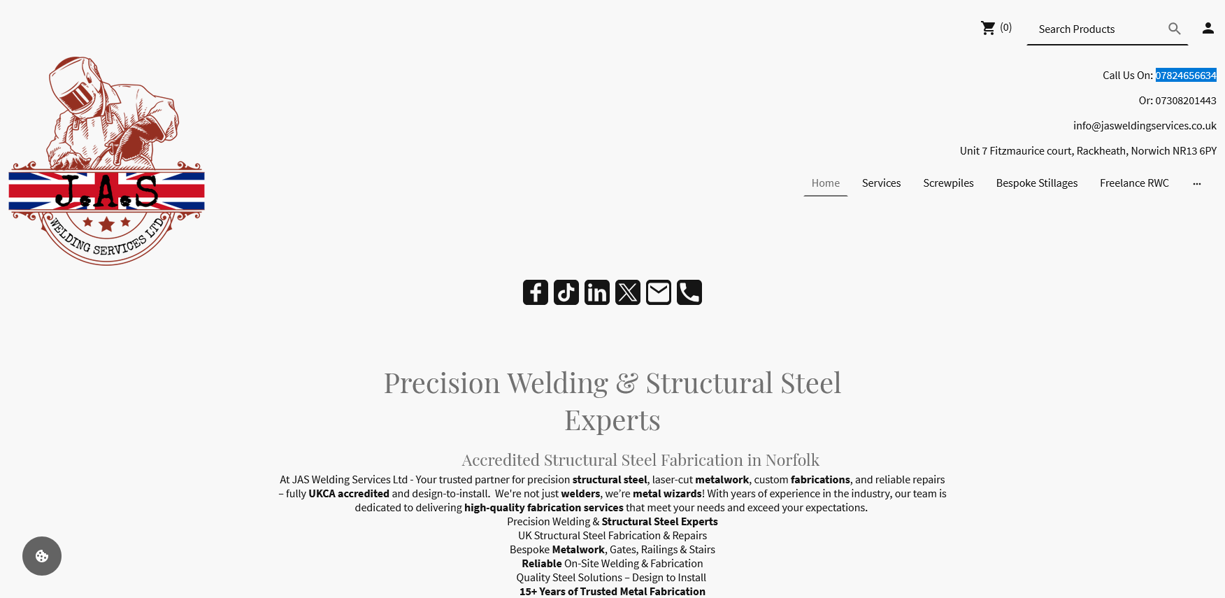 JAS Welding Services Ltd Website Screenshot 001