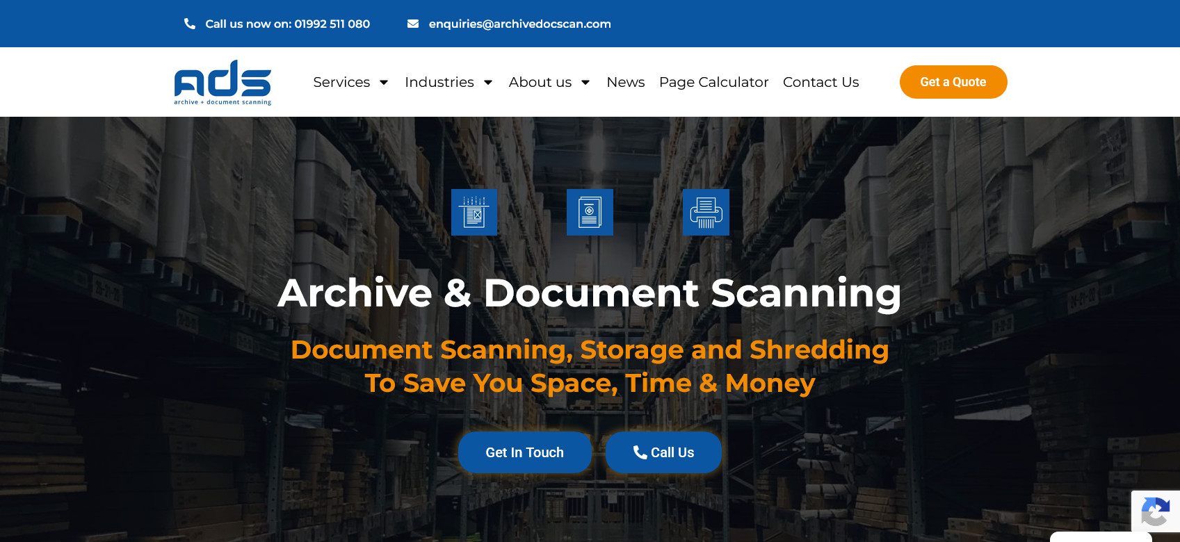 Archive Document Scanning Ltd Website Screenshot 001