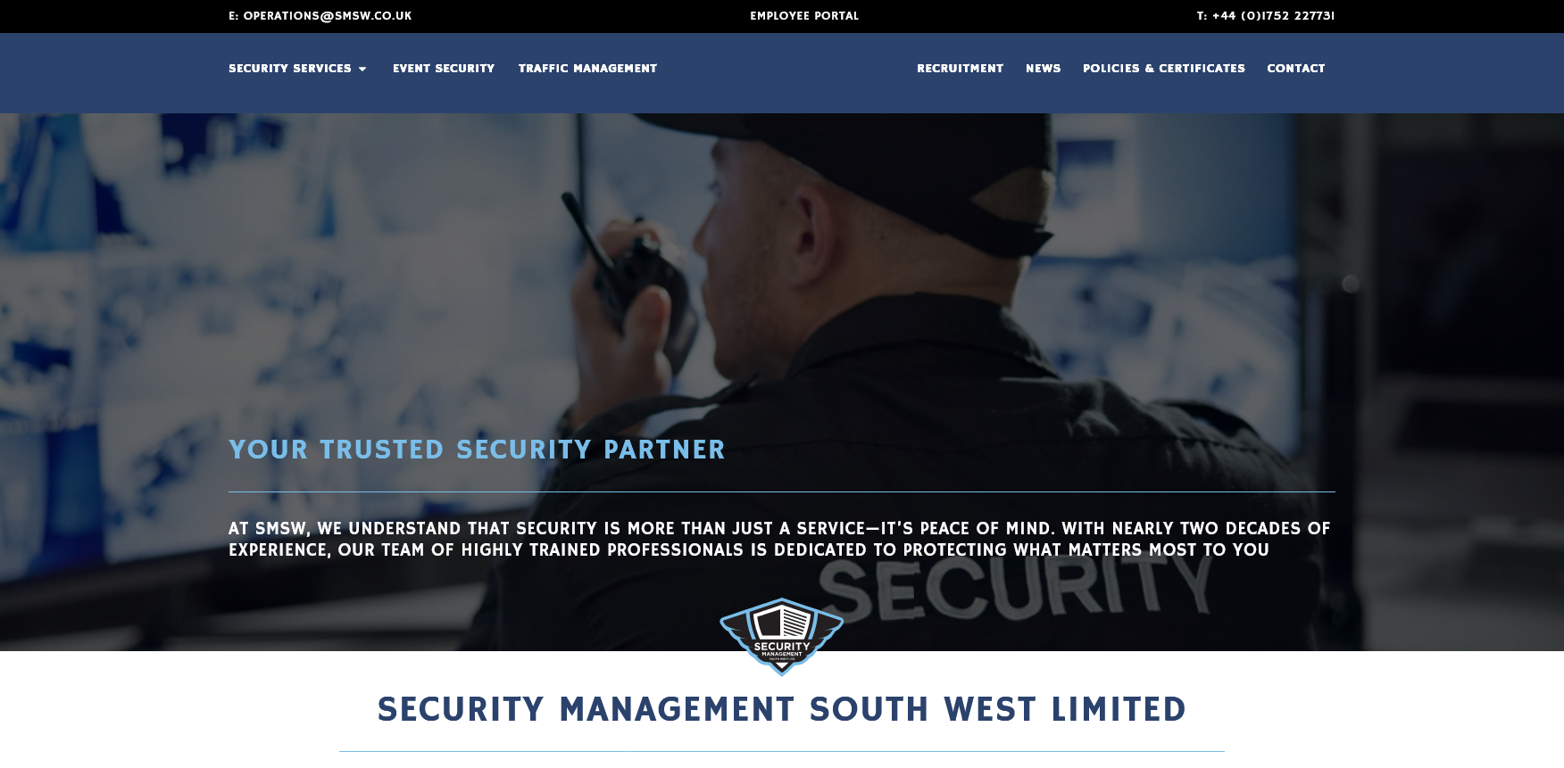 Security Management South West Ltd Website Screenshot 001