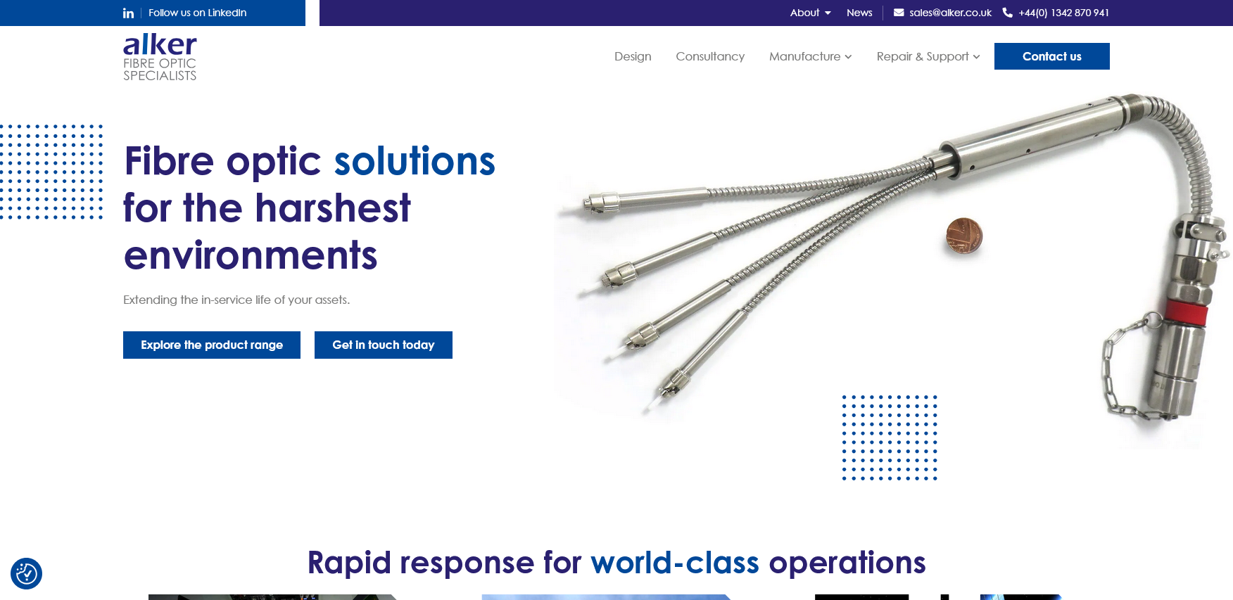 Alker Fibre Optic Specialists Ltd Website Screenshot 001