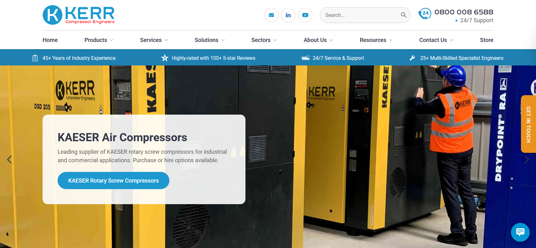 Kerr Compressor Engineers (EK) Ltd Website Screenshot 001