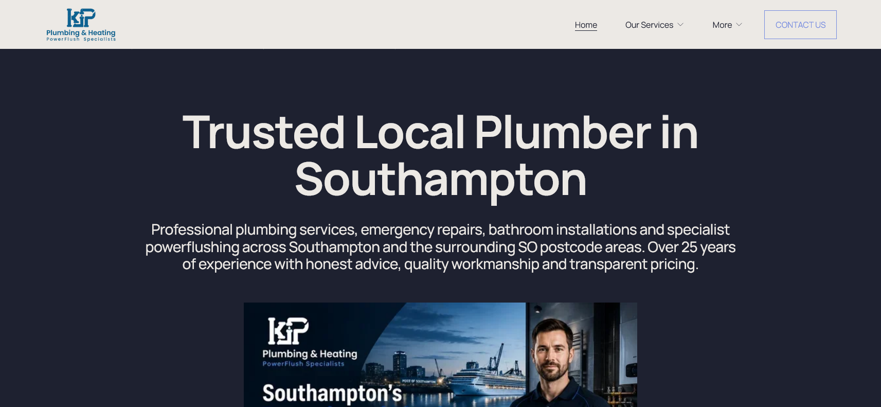 KJP Plumbing & Heating – PowerFlush Specialists Website Screenshot 001