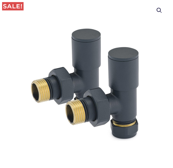 Modern Angled Radiator Valves (Anthracite) 1/2″ x 15mm