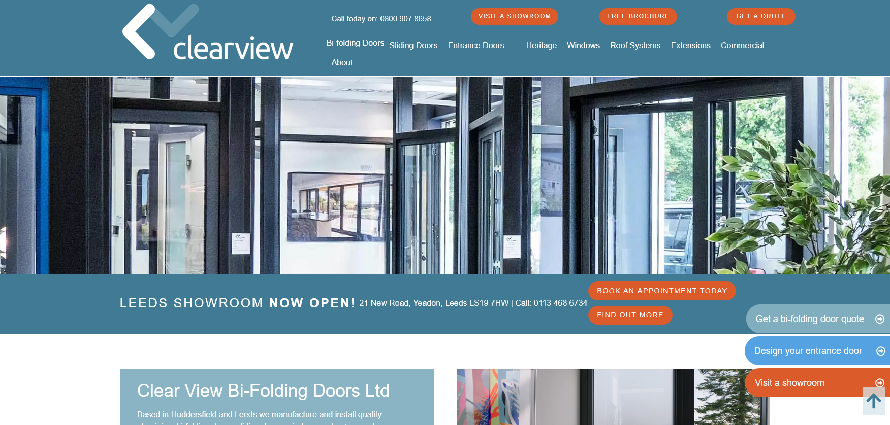 Clearview Bi-Folding Doors Ltd Website Screenshot 001