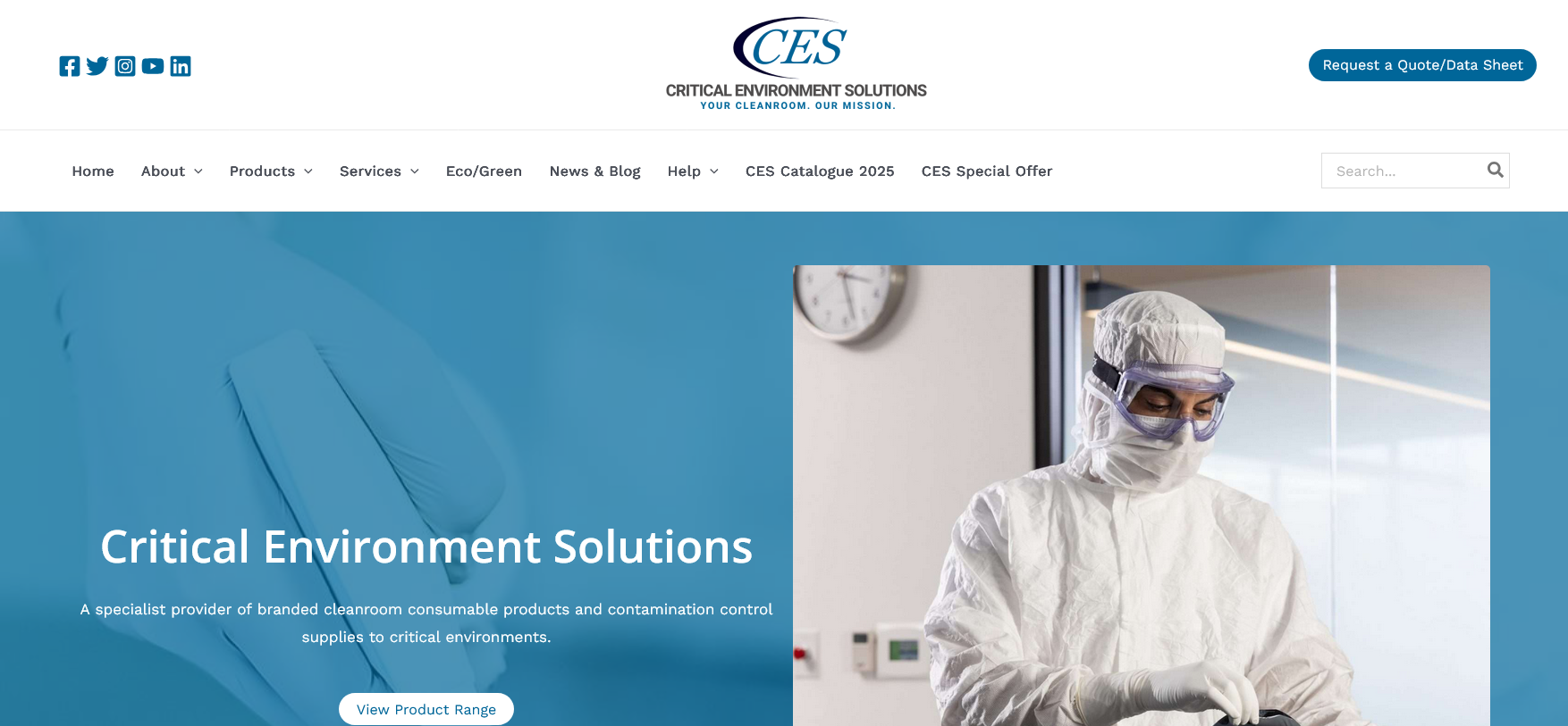 Critical Environment Solutions Ltd Website Screenshot 001