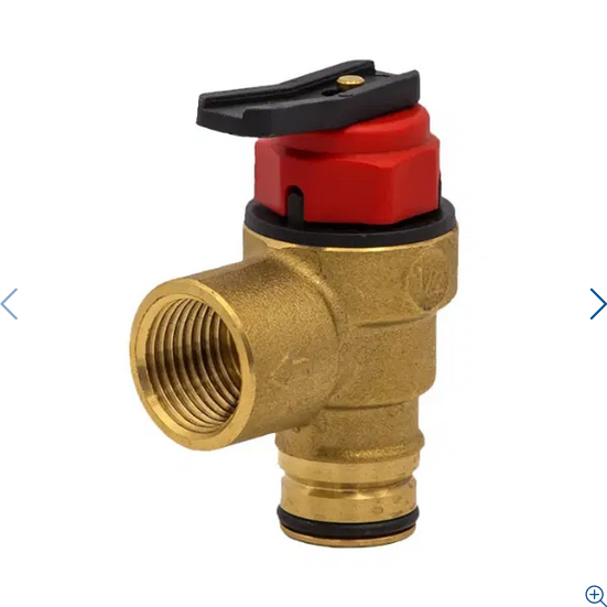 Altecnic / Caleffi Boiler Pressure Relief Valve 1/2" Pushfit x F Lever Top 3 Bar - 312408 BRT