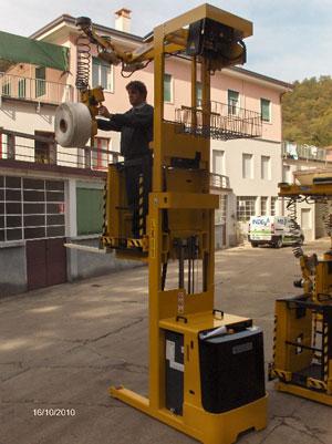 Order Pickers with Indeva reel handling manipulators from Scaglia Indeva