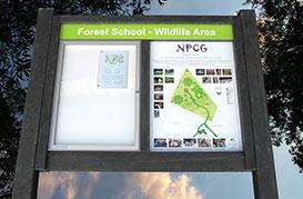 &ldquo;Green&rdquo; notice board for Forest School.