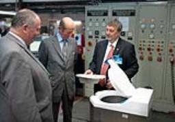 His Royal Highness Duke of Kent taking a factory tour