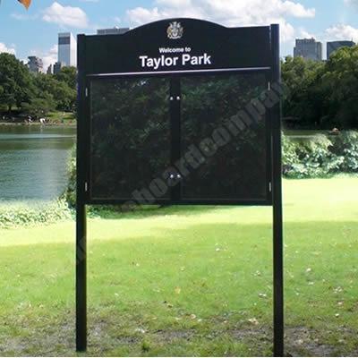 External Varicase Notice Board Post Mounted Header Panel