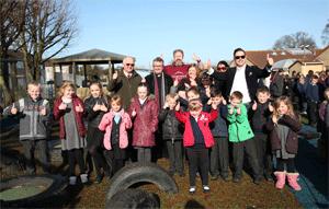 Pupils celebrate new playground facilities after grand opening