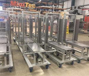 MiniTec purpose built trolleys help a turbo shaft manufacturer improve operational efficiency