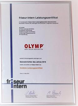 The German hairdressing industry has decided: OLYMP is the salon equipment supplier of the year 2016 