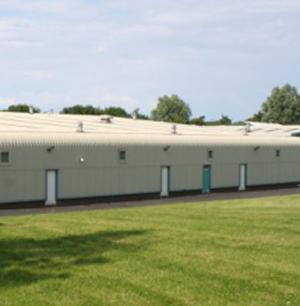 Warehouse with air source heat pump