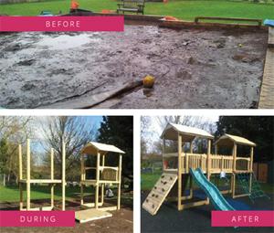 Active Garden installs new play area for village hall. 