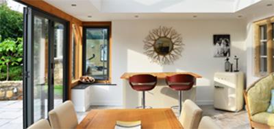 Oak Orangery with Modern Bi-Fold Doors