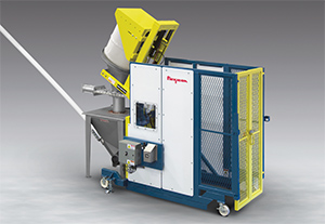 Mobile drum tipper with safety cage