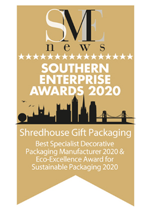 Shredhouse Gift packaging have been awarded the &lsquo;best specialist decorative packaging manufacturer 2020!&rsquo;