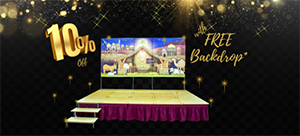 FREE backdrop* with Staging Kits!