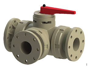 Large 3 way PP Ball Valve