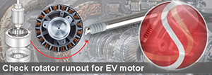 Check rotator runout for EV motor