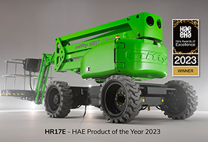 Niftylift&rsquo;s HR17E Wins HAE Product of the Year 