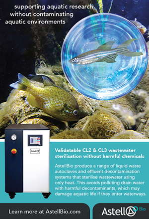 Dependable, chemical-free decontamination for CL2 and CL3 aquatic research