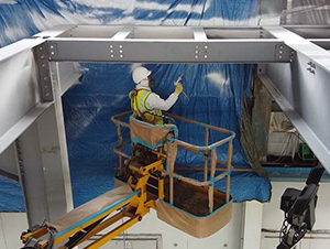 Intumescent spray painting of structural steels	