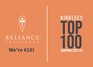 Reliance Placed 10th in Kirklees Top 100 Companies 2023/24 List