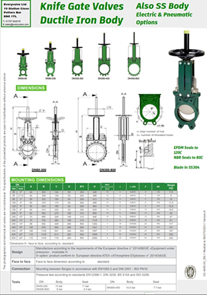Knife gate valves
