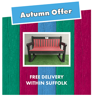 Recycled plastic garden bench