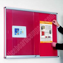 Lockable Slimline Felt Showcase Notice Board