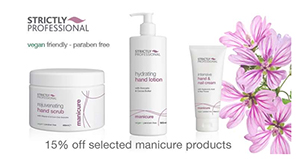 15% off all strictly professional manicure products!