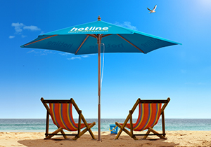 Branded Premium Wooden Parasols with Your Logo