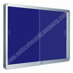 Lockable sliding door glazed notice board