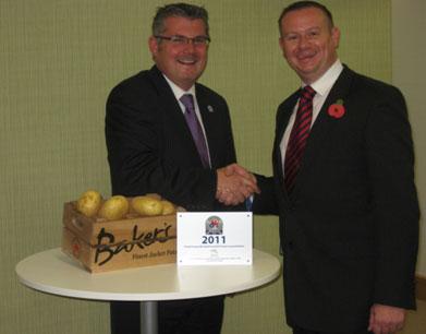 Richard Cattell, Head of Marketing Red Tractor Assurance, with  Chris Ashmore, OCS Regional Accounts Director Catering