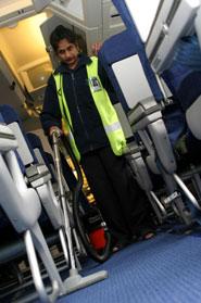 The OCS team provide a secure aircraft cleaning service and are specially trained in searching the aircraft for suspicious devices. 